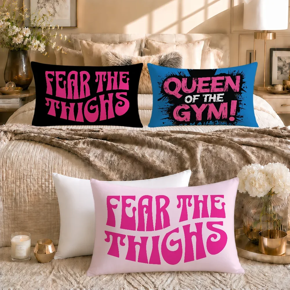 Workout Queen Of The Gym Sign Weightlifting Soft Rectangle Pillowcover Home Sofa Living Room Decor Dorm Hogar Pillowcase Gift