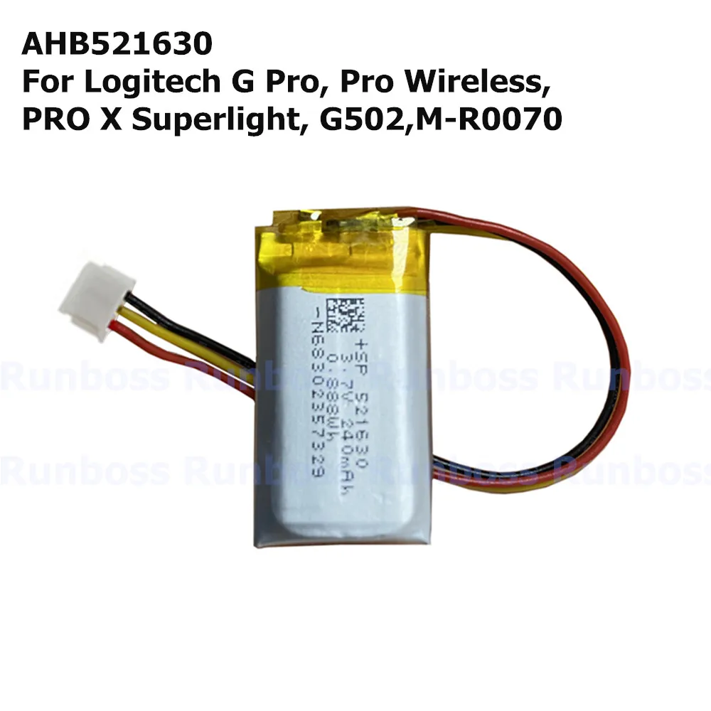 240mAh Wireless Mouse Battery 533-000151,AHB521630PJT-04 for Logitech G Pro GPW 1 2,Pro Wireless,PRO X Superlight,M-R0070 SPEED