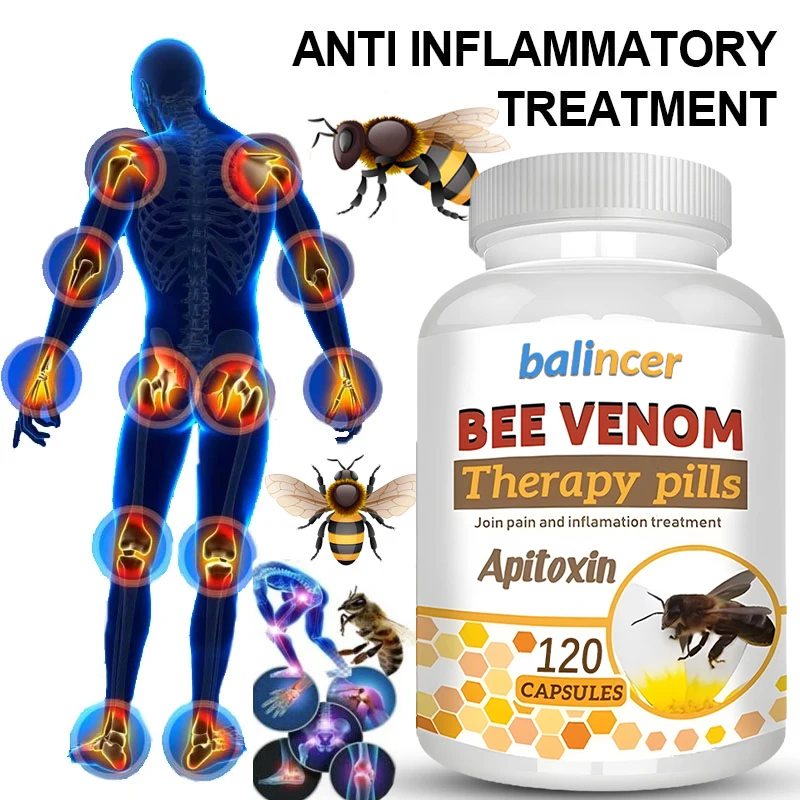 Natural bee venom extract - soothing capsules for mobility and flexibility, antioxidant, natural, safe, effective and non-GMO