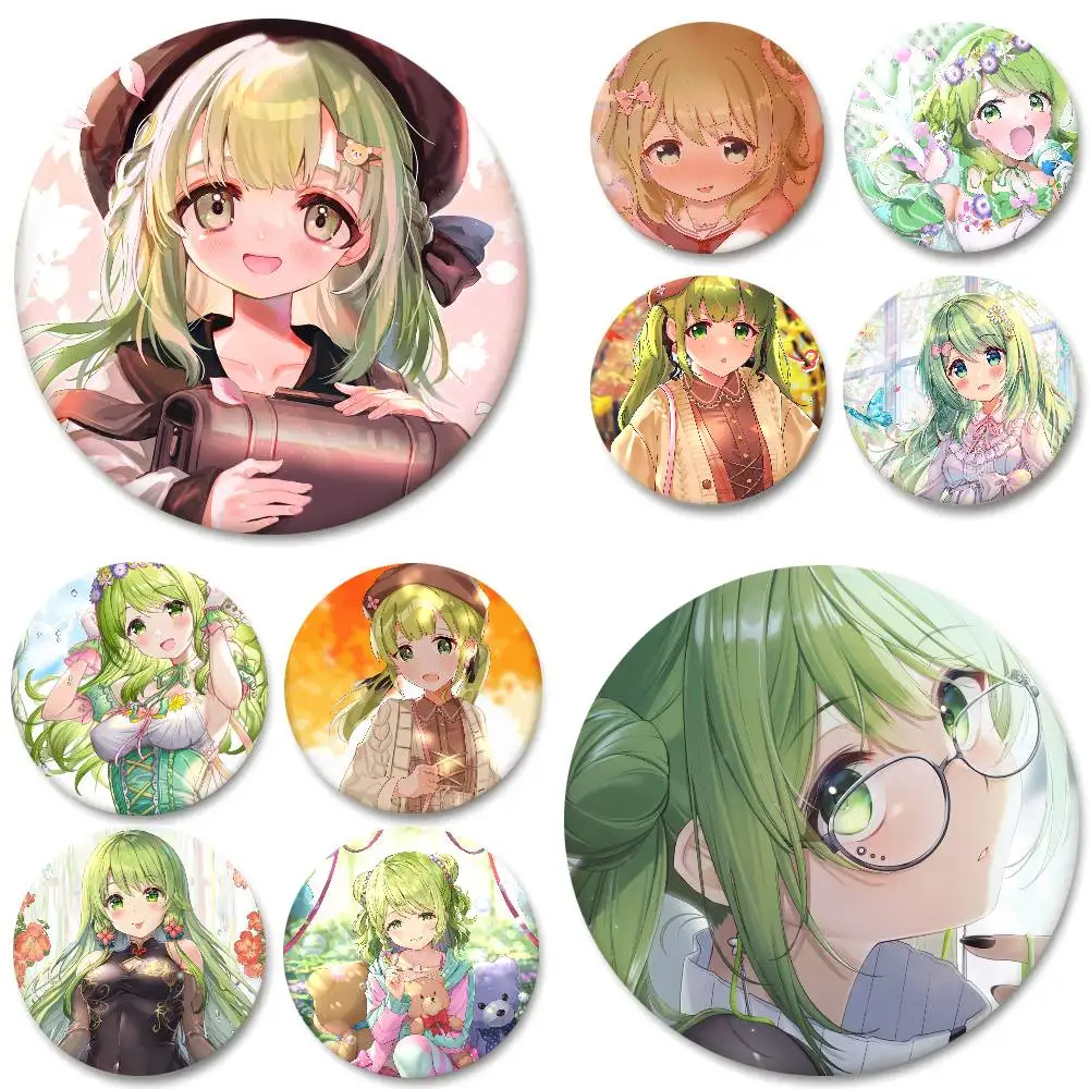 Anime Virtual Idol Morinaka Kazaki Round Badge Creative Brooch Clothing Backpack Accessories Lapel Pin