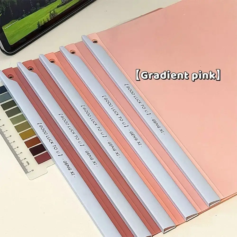 Gradient Morandi Color A4 Draw Rod Folder Waterproof Large-capacity Pull Rod Clip Thickened Sliding Bar Test Paper Storage Clip