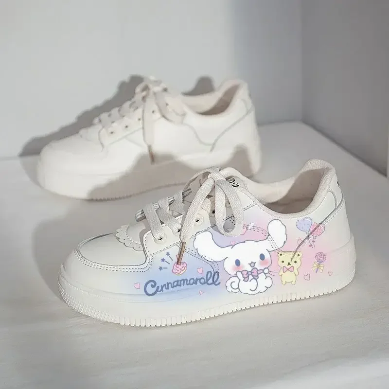 Sanrio Cinnamorroll Co zapatos blancos de marca Graffiti Girl zapatillas de plataforma transpirables zapatos de skate para estudiantes de estilo coreano