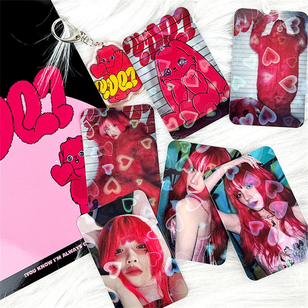 KPOP (G)I-DLE YUQI Album YUQ1 Set 21Pcs Postcard Lase Photocard Lomo Cards Poster Sticker Keychain Gift Set Fans Collection Gift