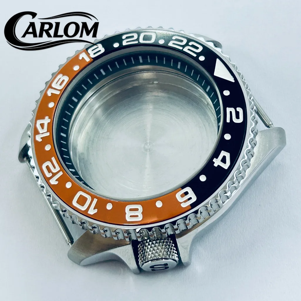 42mm Watch Case For NH34 NH35 NH36 NH38 NH39 NH70 NH72 Movement SKX007 S Crown 3.8 Crown Silver GMT Solid Stainless Steel