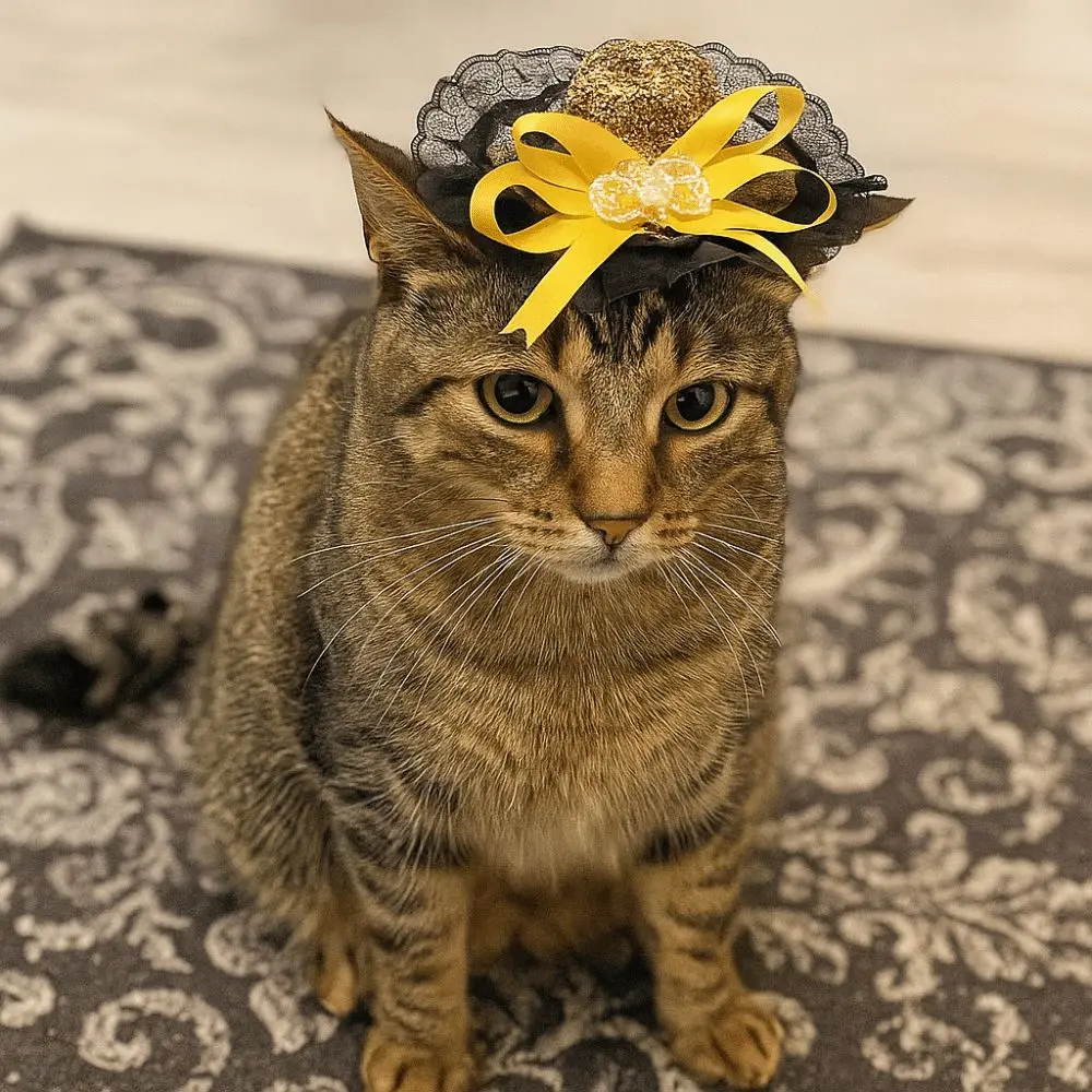 

Pet Accessories Adjustable Pet Halloween Hat Sequin Elastic Band Cat Lace Hat British Style Cat Cosplay Hat Pet Show