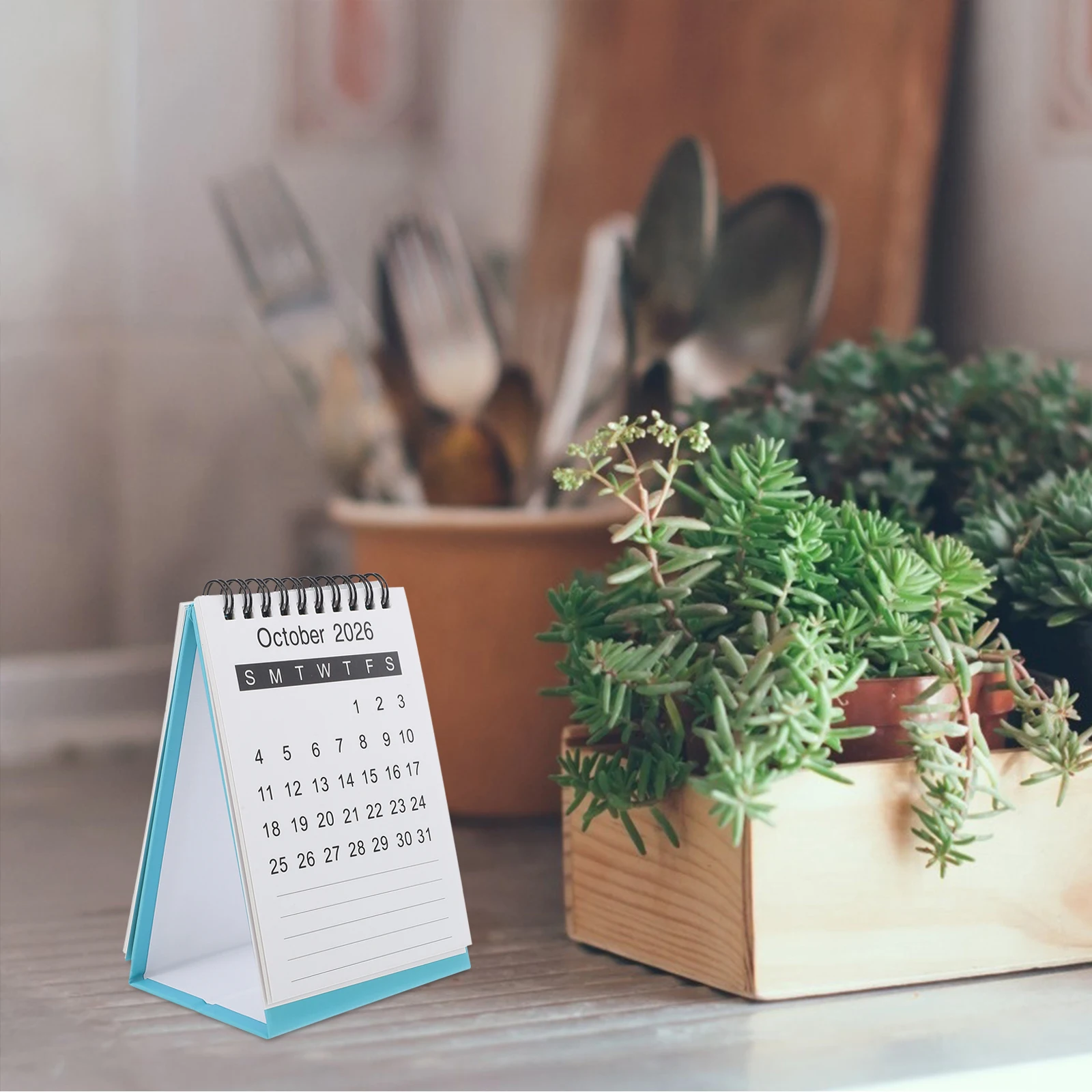 2026 Desk Calendar Compact Mini Standing Flip Monthly Planner For Home Office School Smooth Writing Surface Desktop