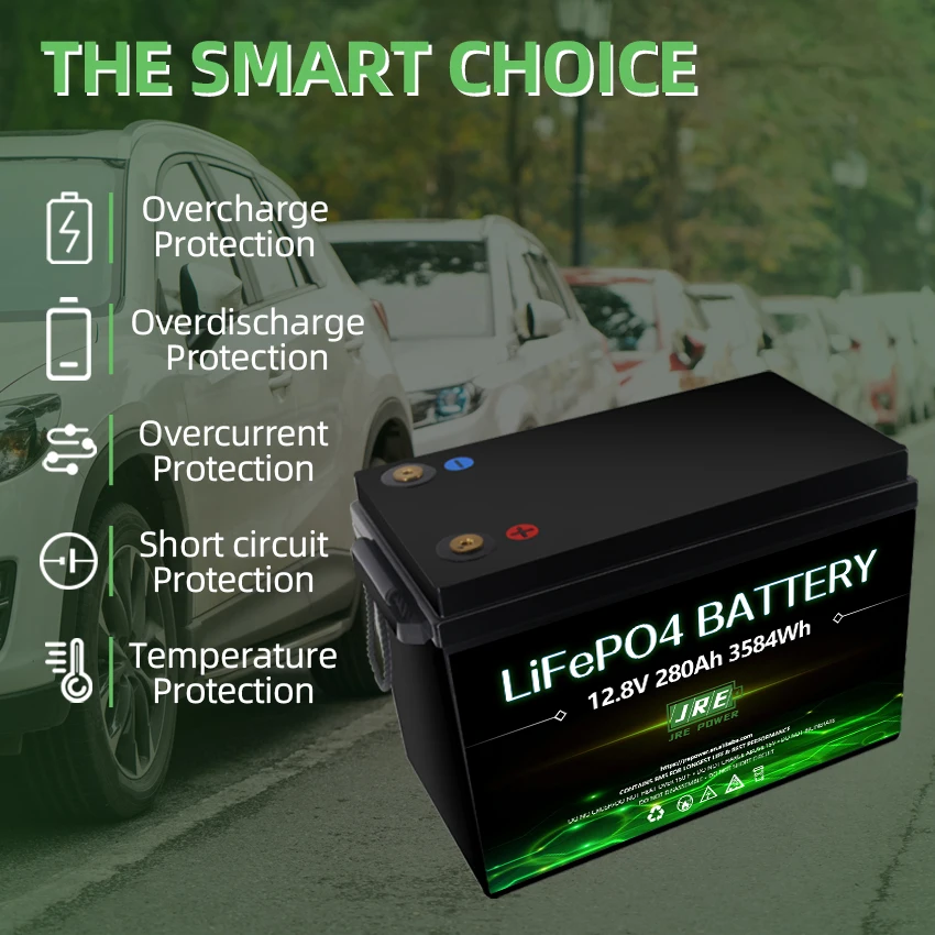 LFP 12.8V 280Ah 3584Wh 12V 100Ah RV Battery Caravan Battery Alam Buzzer Outdoor Camping Compliant caravan Battery