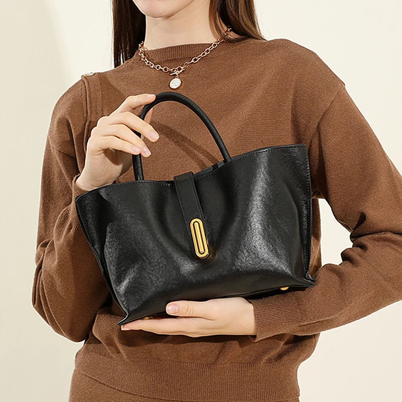 

Toptrends Vintage Genuine Leather Handbags For Women 2025 Luxury Designer Shopping Totes Work Ladies Shoulder Crossbody Bags
