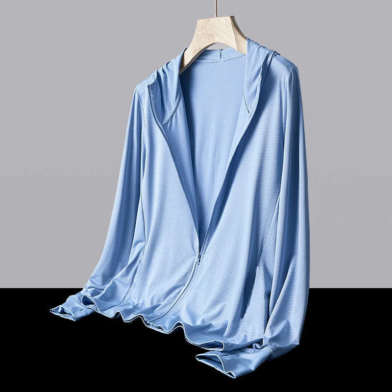 

Мужская летняя легкая защита от солнца из ледяного шелка Jaet Qui Dry, дышащая, повседневная, свободная посадка, длинная све, на молнии, Soli...