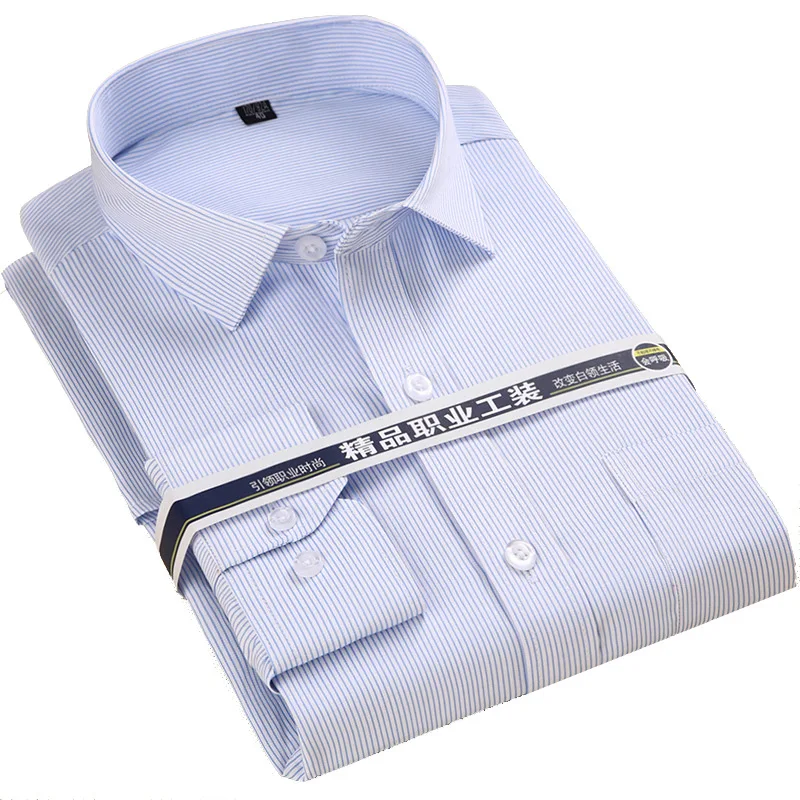 Blouse Men Summer Casual Professional Shirts long-sleeved Business Logos solid-color Workwear For men's Clothing Spring Qutumn