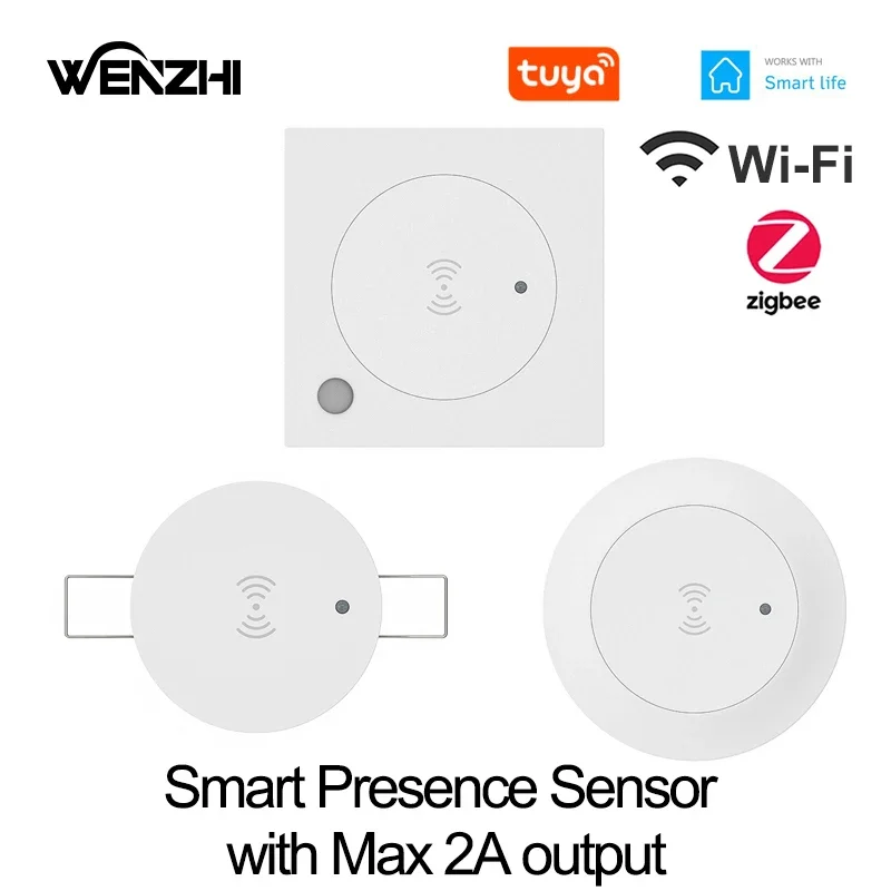 Zigbee/WiFi 24G Presence Motion Sensor Switch For Light 220v Brightness/Distance Radar Detection Tuya Smart Life Home Automation