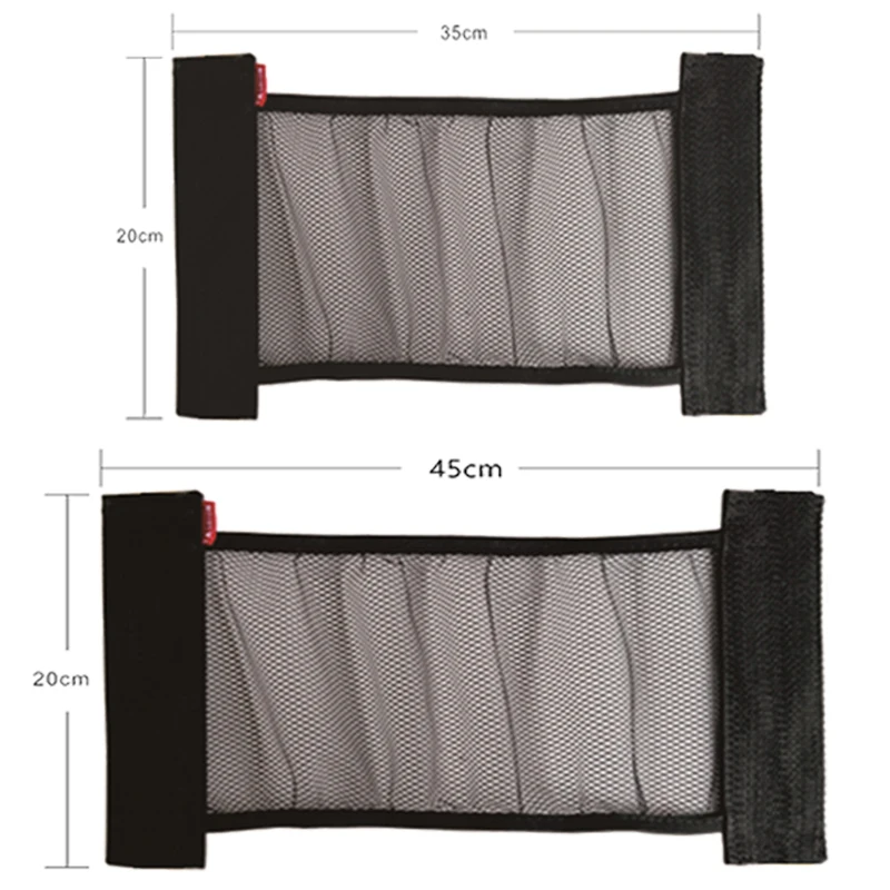 Car Back Rear Trunk Organizer Net Mesh Universal Storage Bag Pocket Seat Elastic String Magic Sticker Auto Organizer Accessories