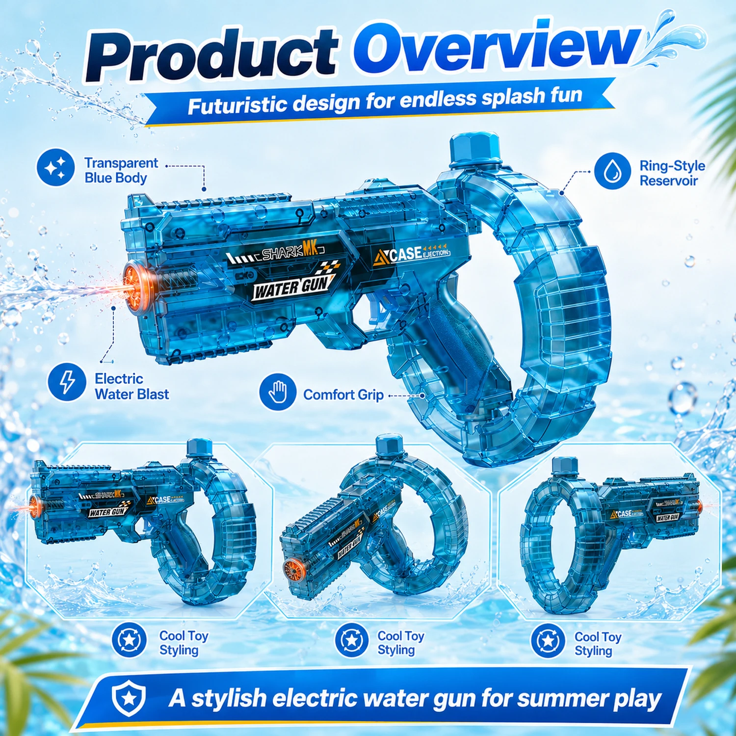 Electric Water Guns For Adults Powerful Squirt Automatic Water Suction Water Blasters Summer Outdoor Beach Toy For Boys Kid Gift image 4