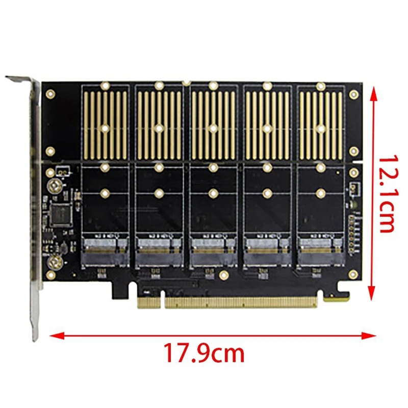 Top-Pcie X16 To 5 Ports M2 NGFF B-Key SATA 6Gbps Adapter Expansion Card Add 5X B-Key SSD Or SATA Hard Drive To Laptop PC