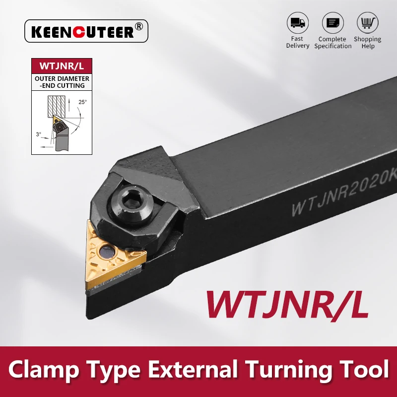 Ferramenta de Torneamento Externo Wtjnr Wtjnl Barra de Torneamento Barra de Torneamento Barra de Corte Cnc Barra de Corte Wtjnr1616 Wtjnr2023 Wtjnr2525 Wtjnr3232