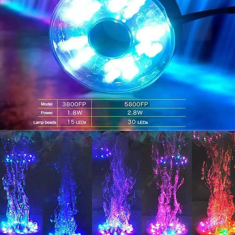 Imagem -02 - Mini Bomba de Água Elétrica Submersível Cor Rgb 12 Led Fonte Jardim Lagoa Aquário Luzes da Piscina