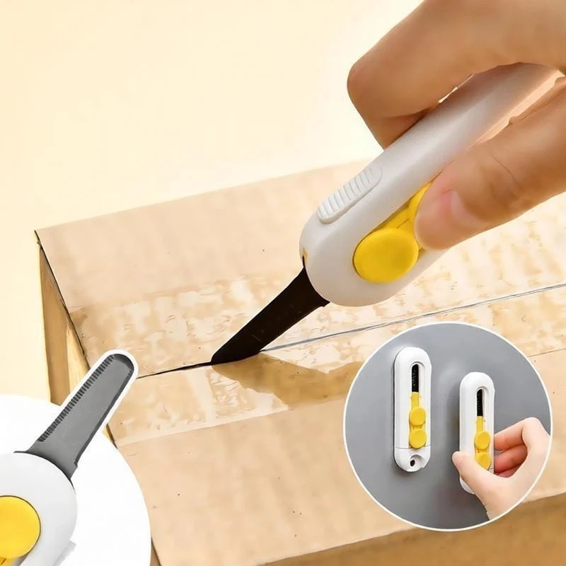 2PCS/4PCS Magnetic Multifunctional Portable Courier Unboxing Knife Retractable Selflocking Rebound Tool