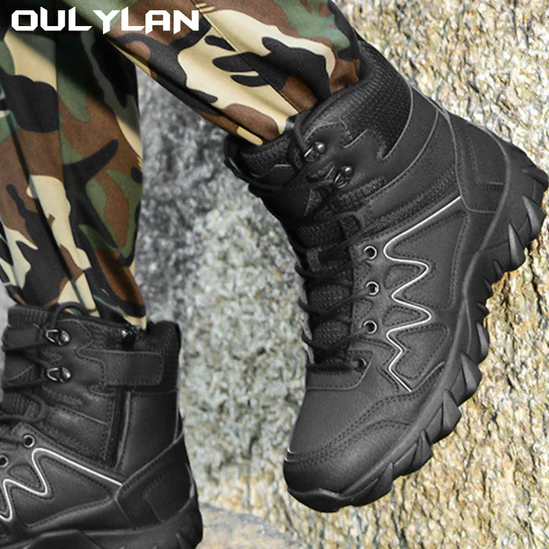 

Tactical Boots Men Sports Training Boots Outdoor Climbing Camping Hiking Shoes Men's Combat Desert Shoes 39-46 size