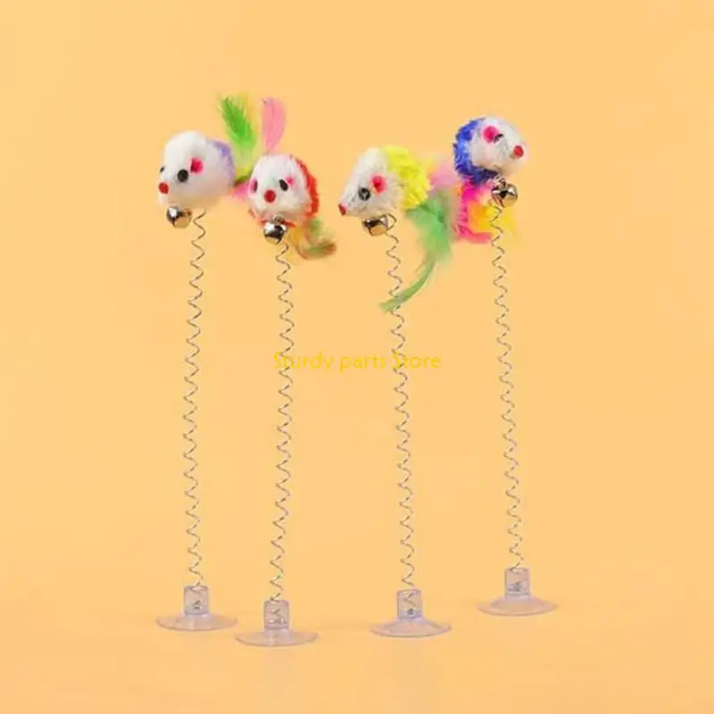 97QC ريشة الريش WAND TOY TOY Spring Mouse Mouse