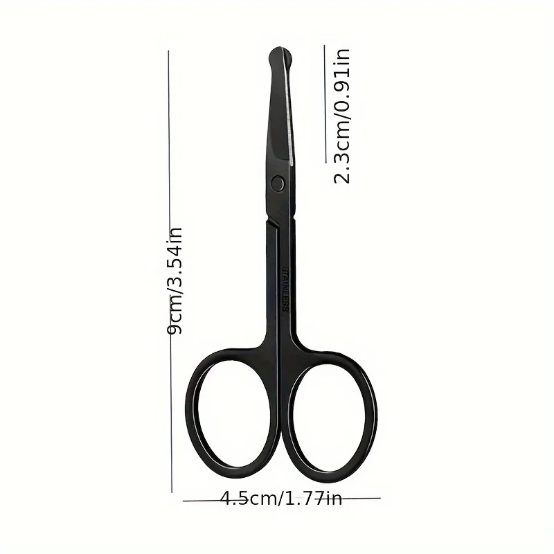 Precision Round Head Trimming Scissors - Nose Hair Grooming Trimming, Personal Cleaning Care Trimming Tools