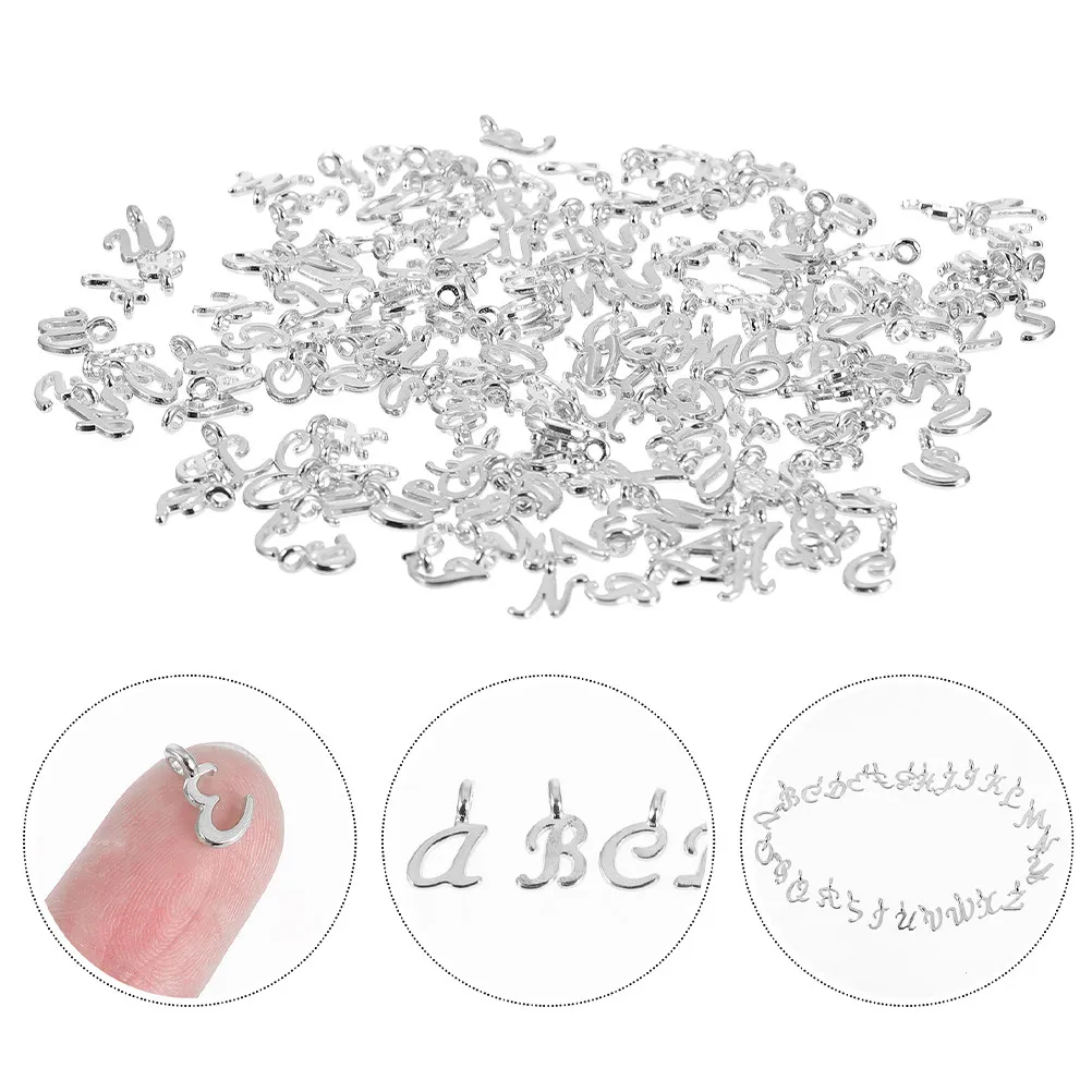 

130Pcs Mini Alphabet Charms Alloy Letter Pendants DIY Jewelry Making A-Z Initial Charms for Bracelets Necklaces Metal Letters