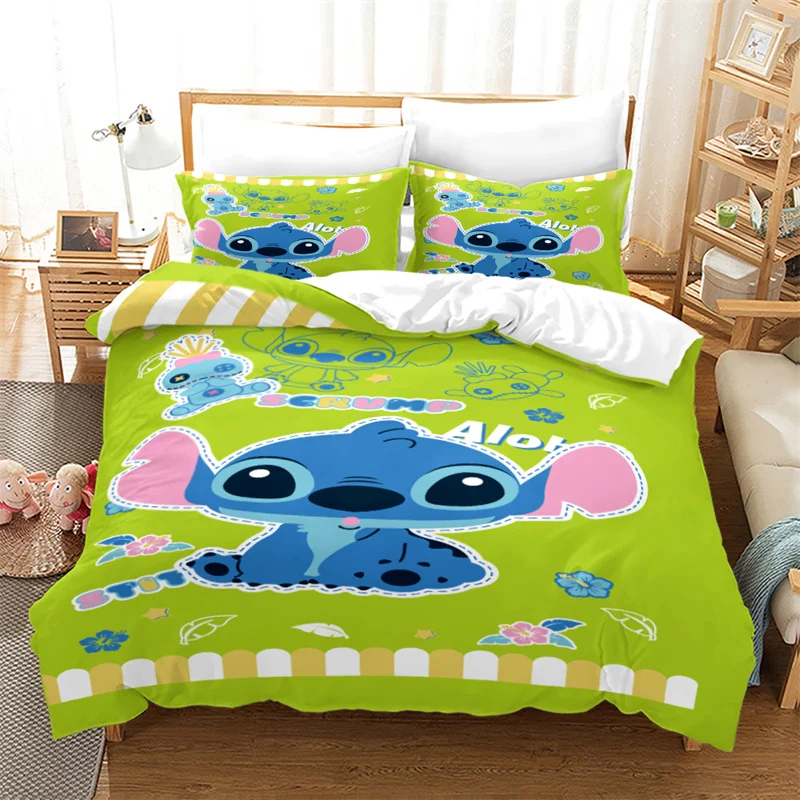 Disney Lilo And Stitch Bedding Set Duver Quilt Cover Sets Twin Bedroom Decor Kids Boy Girl Queen King Size Gift Drop Shipping