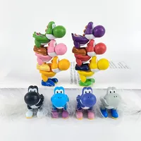 10pcs Super Mario Bros Anime Ornaments for Kids Action Figures Toys Yoshi Cartoon Tabletop Decorate Ornament Model Birthday Gift