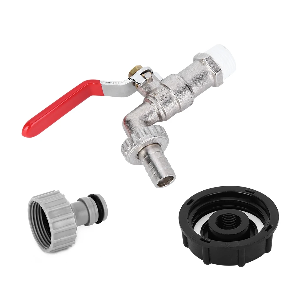 IBC Tank Adapter Garden Water Tap Hose Cap Connector Fitting Parts G1/2in Brass Faucet