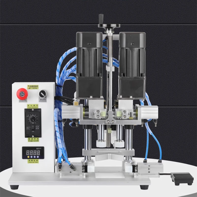 WT-90XG Automatic Screwing Capping Sealing Machine Pneumatic Electric Capper Rubbing Sealer Fixture Models Optional for Bottle