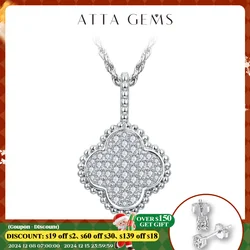 ATTAGEMS collana rotonda piena di Moissanite per le donne D Color S925 argento Sterling scintillante pendente fidanzamento festa di nozze regalo