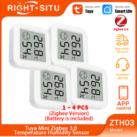 Tuya Zigbee Temperature Humidity Sensor APP Remote Control Thermometer via Smart Life For Smart Home Work With Yandex Alexa