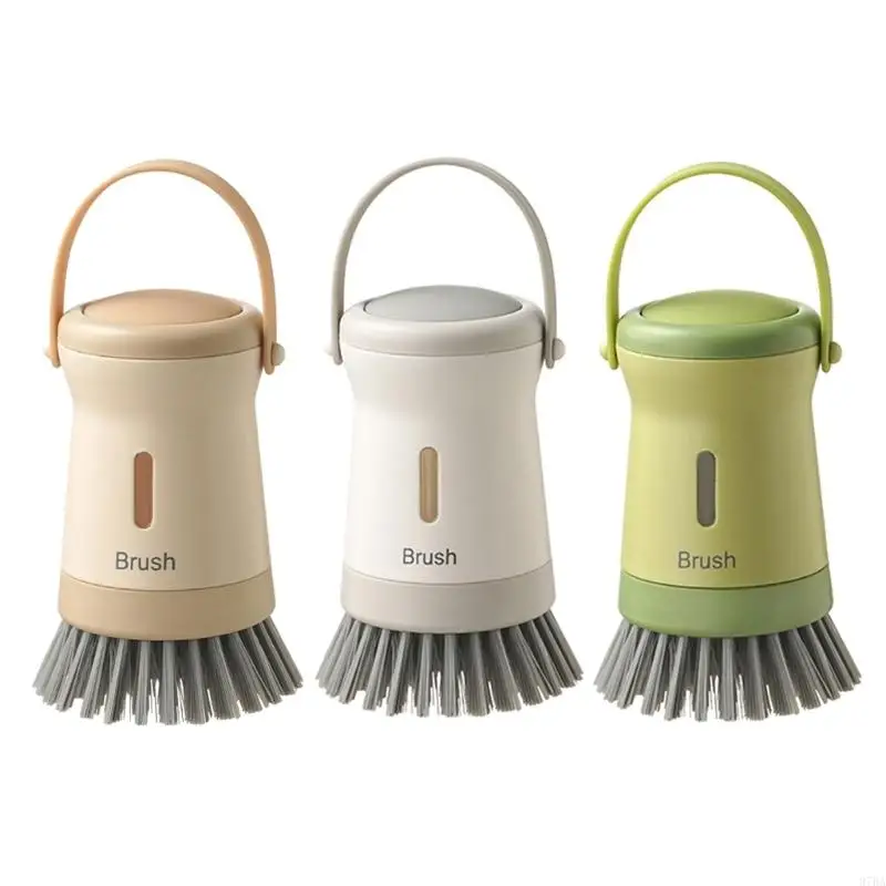 

97BA Durability Kitchen Pot Scrubber Ergonomic Designs Long Handle NonStick Bristles For Sinks Dishes Cleaning Dishwasher
