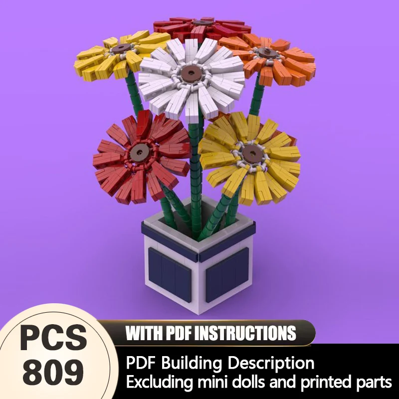 

Creators Plant Series Model MOC Building Bricks African Flower Modular Technology Gifts Holiday Assemble Children Toys Suit