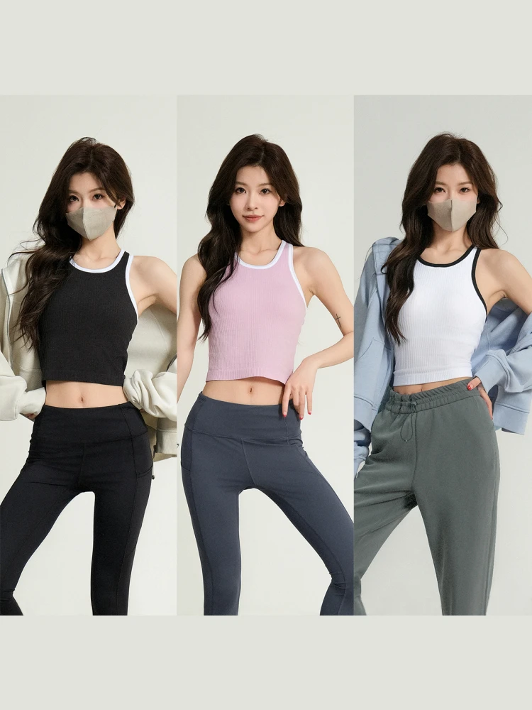 Ebb Sports Vest Women's Svel Fitn Exercise Elastic Top Summer Self-contained Chest Pad Casual Series