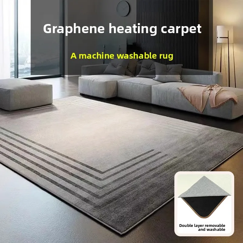 Split Graphene Heating Carpet Washable Electric Floor Mat for Living Room Home