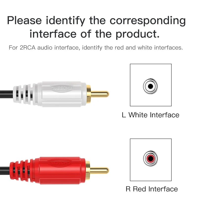 CHOSEAL 2RCA to 2RCA Cable Gold-Plated 2 RCA Male to 2 RCA Male Stereo Audio Cable for Home Theater HDTV Gaming Consoles