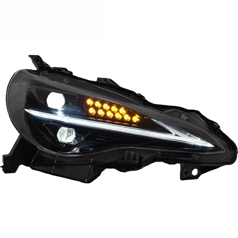 

Фара в сборе для Toyota 86 / Subaru BRZ, модифицированная, с синим светодиодным ДХО и динамическим поворотником