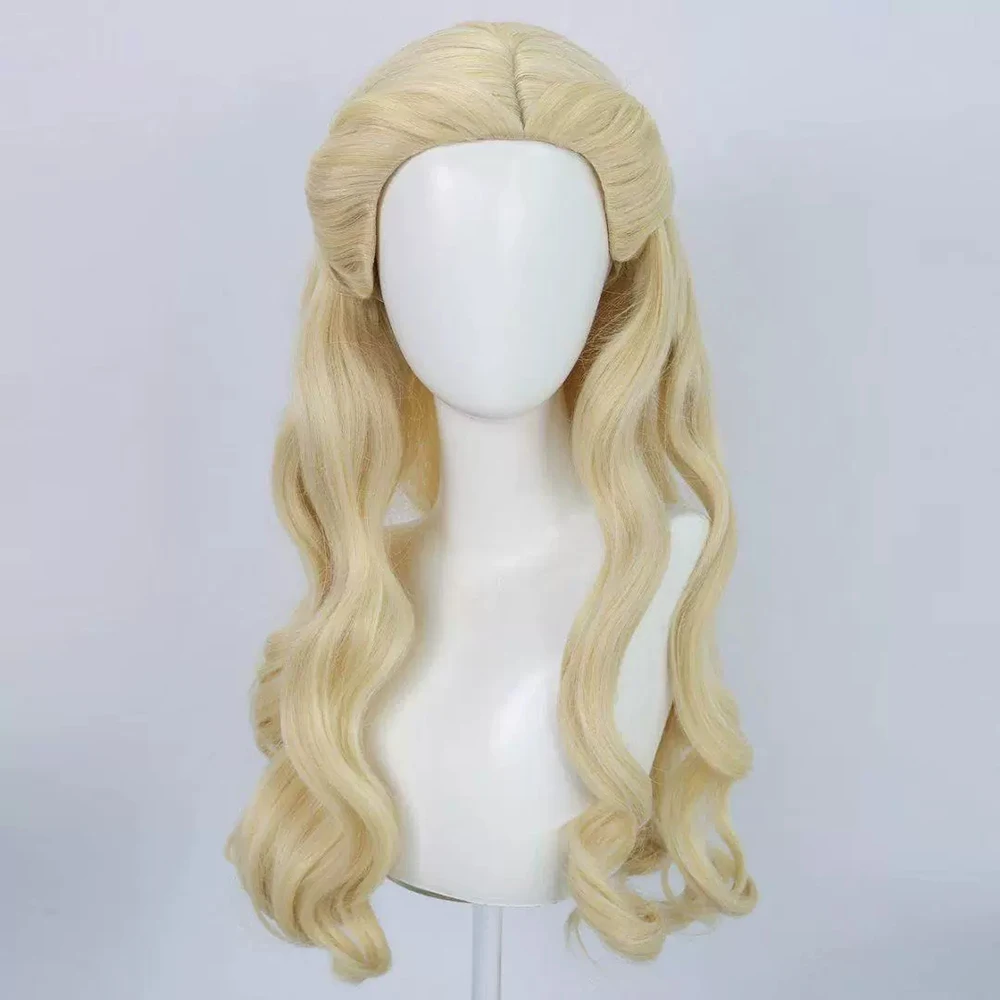 Peluca de Cosplay de película Wicked For Good Glinda para mujer, pelo largo dorado de Lolita, peluca sintética resistente al calor, accesorio para mascarada de Halloween