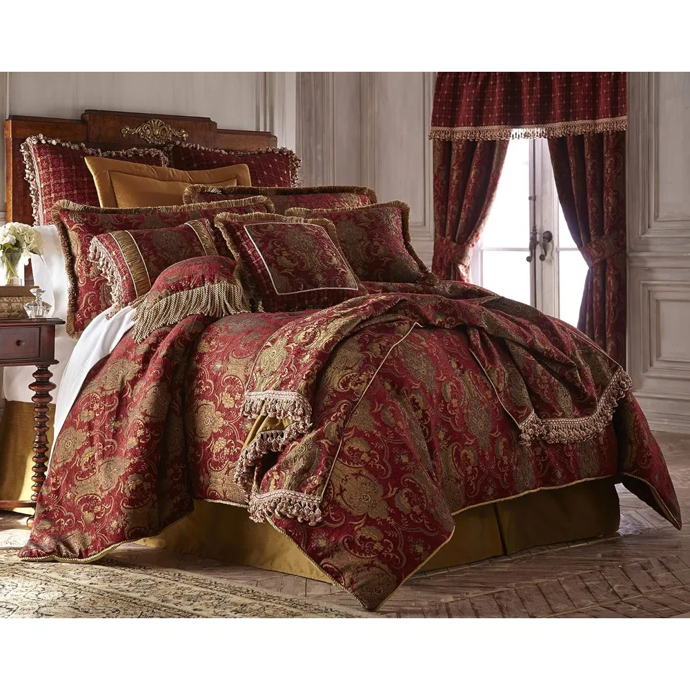 China Art King Size Duvet Cover Set -2 Shams & 1 Duvet Cover, Jacquard Design Bed Collection in Polyester,Wrinkle Resistant