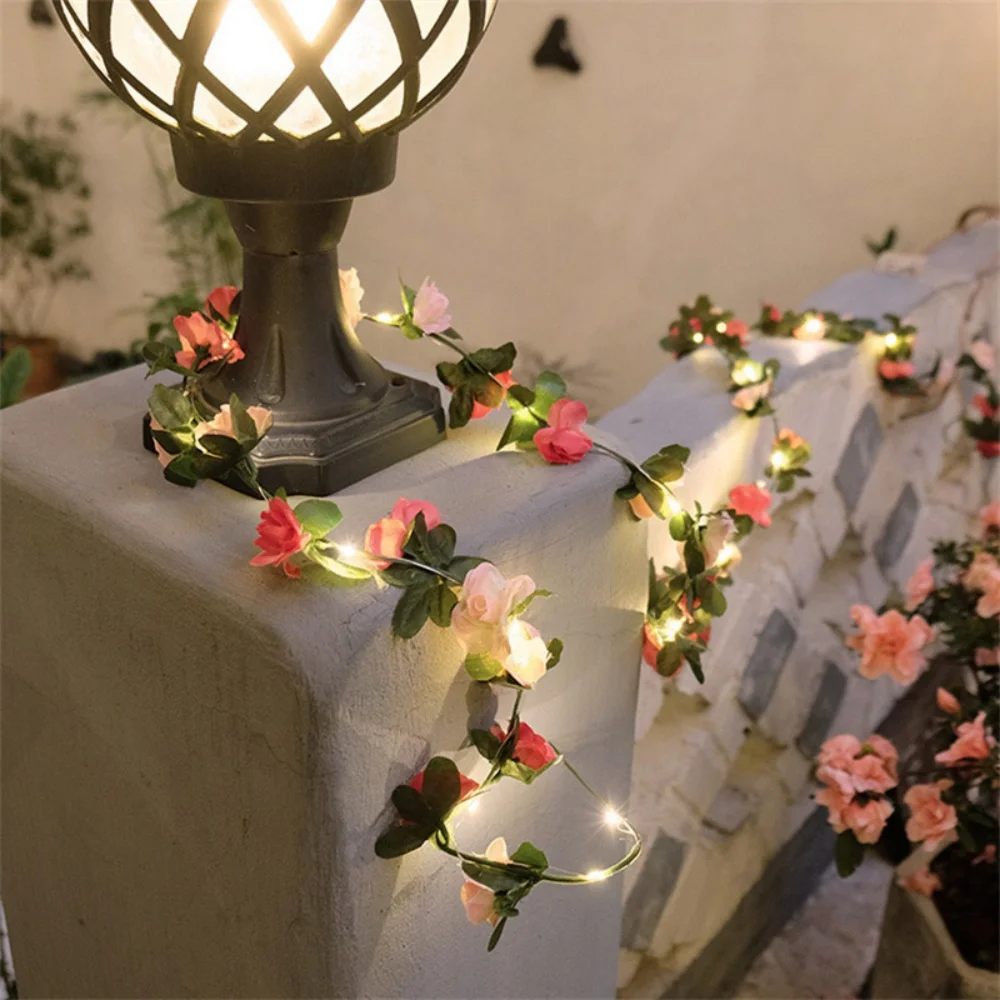 LED Artificial Leaf String Light Battery Operated Suitable for Indoor Outdoor Bedroom Wedding Fairy Lamp Christmas Decoration