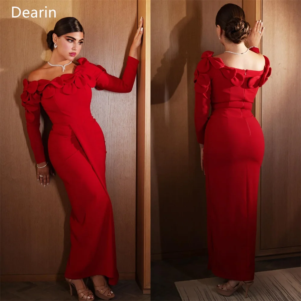 

Prom Dress Dearin Off-the-shoulder Mermaid Ankle Length Skirts Applique Bespoke Occasion Dresses Formal Saudi Arabia Evening Gow