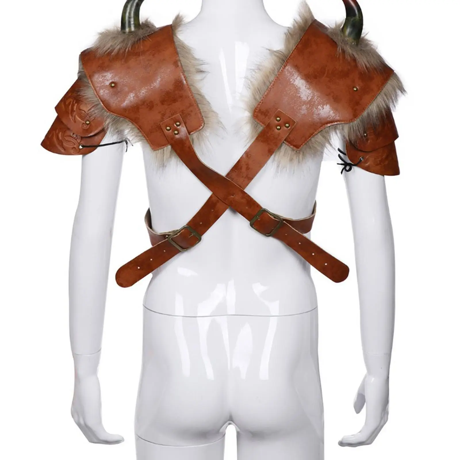 Pauldron de ombro medieval com fivelas ajustáveis Pauldron de cavaleiro para festa