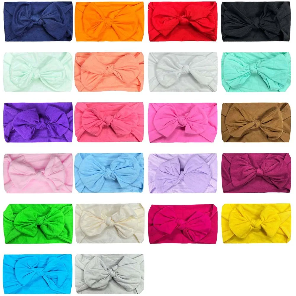 15Pcs Bowknot Nylon Headband for Kids Girls Elastic Hair Band Baby Hairband Boutique Turban Headwear Hair Accessories