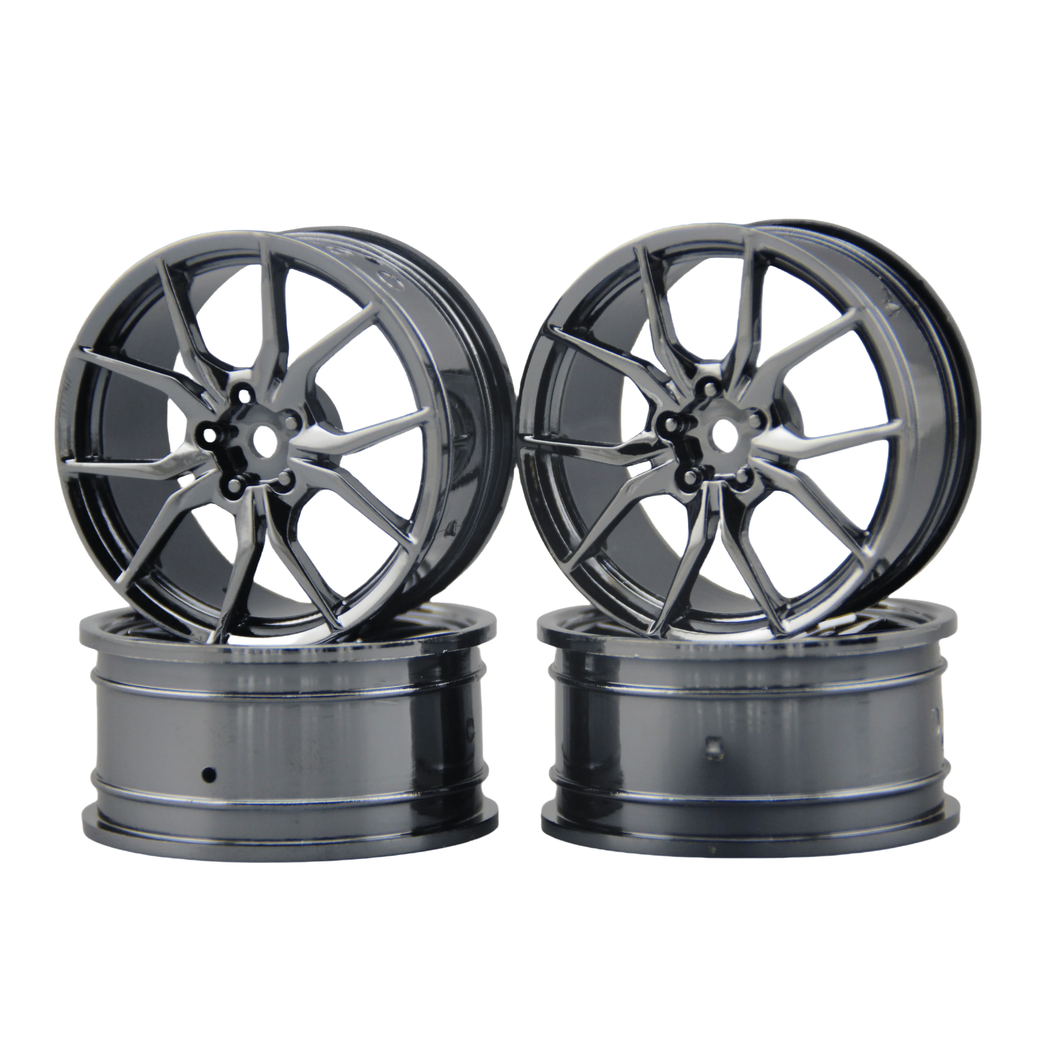 4pcs 1/10 Touring&Drift Nylon Wheel Rim O5YCH (Chrome Gray) fits for 1:10 Touring&Drift Car Yokomo HPI Tamiya