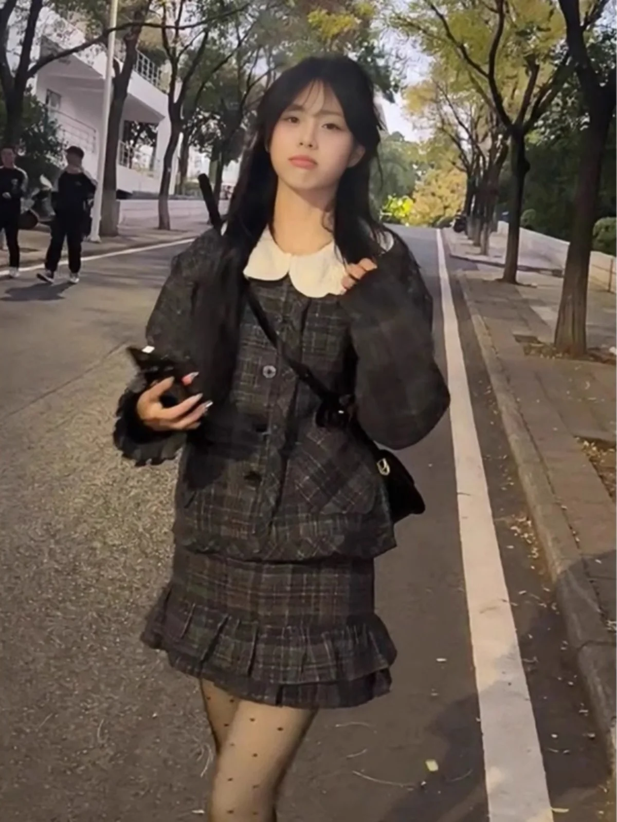 

Ранняя весна, комплект из двух предметов с кукольным воротником в консервативном стиле, женский ансамбль Faion, шикарная юбка, наряд в студенческом стиле на 2025 год