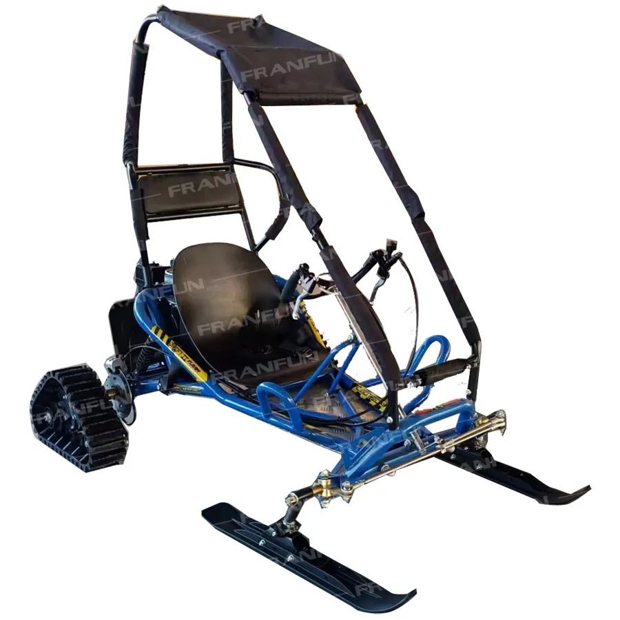 تصميم جديد 4 عجلات تعليق الثلج سهل التسارع كارت البنزين للتزلج مع حزام الأمان للمقعد