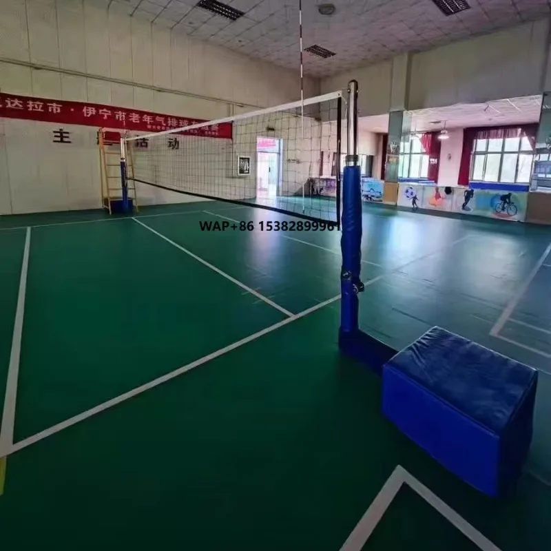 

Professional Adjustable and Movable Stainless Steel Volleyball Pole Frame Factory Price Volleyball Net Frame