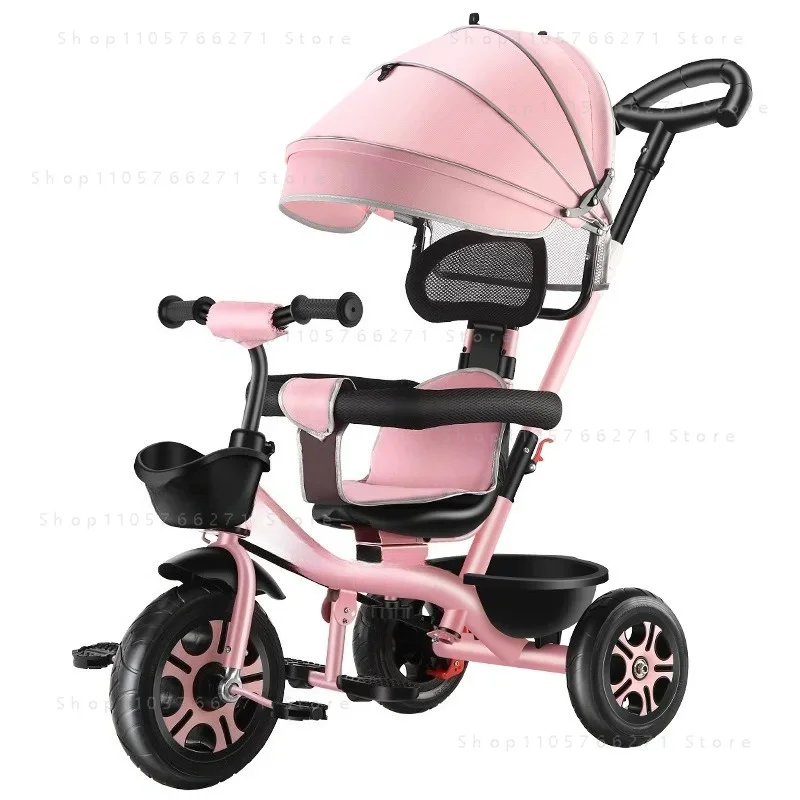 Children's Tricycle Folding Baby Walking Trolley Baby Can Lie Down and Sit on 1-3-6 Year Old Bicycle