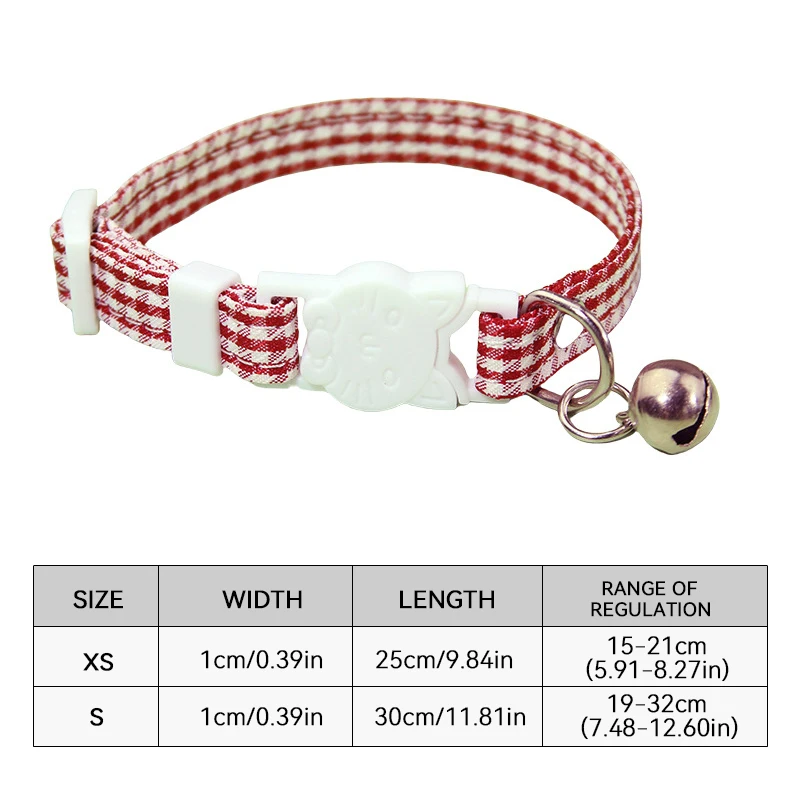 Verstellbares Gitter-Schnallen-Halsband mit Glocke für Katzen: Anti-Erstickungs-Sicherheitskragen und Alltagszubehör für Katzen – Detail 9