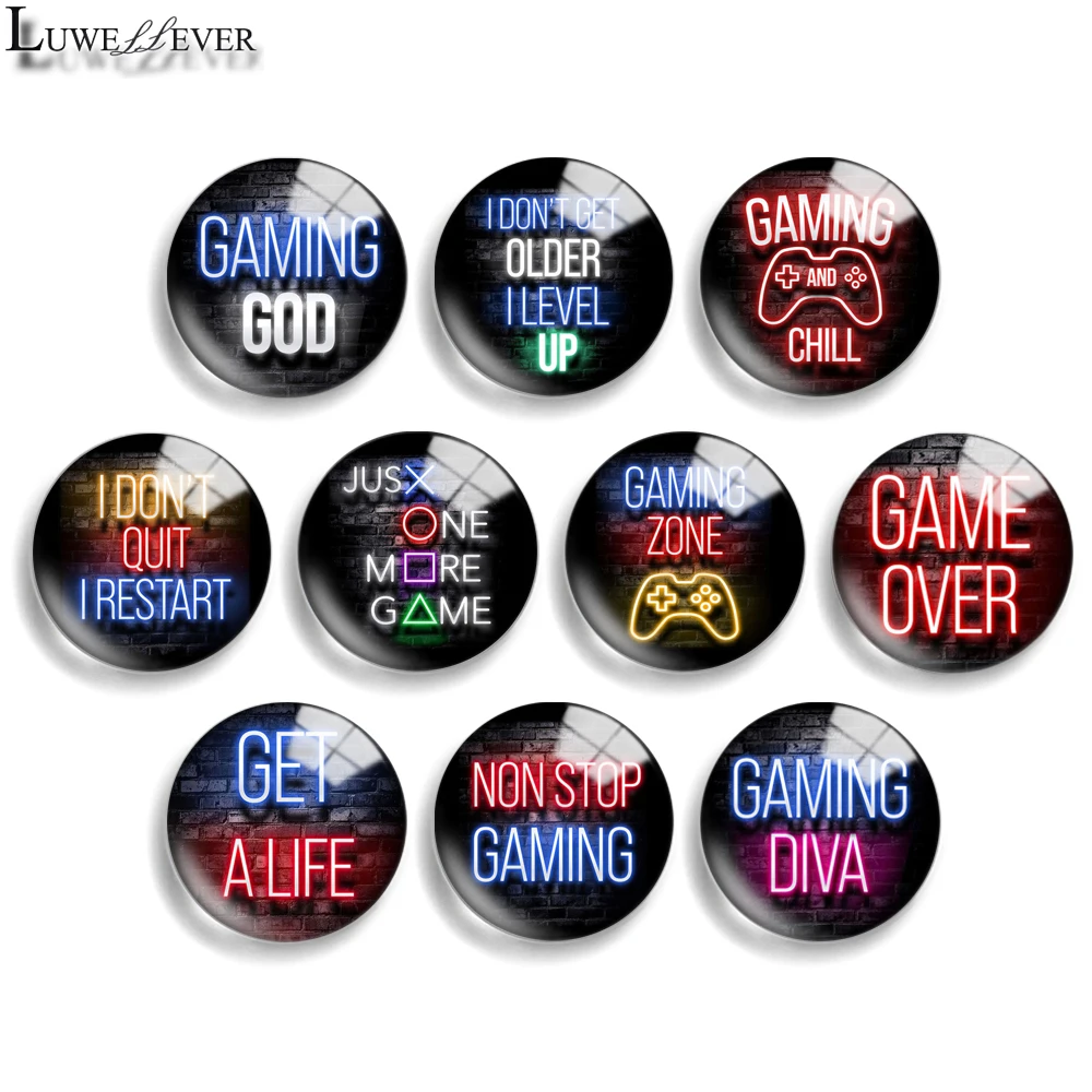 

16mm 14mm 20mm 25mm 30mm 35mm 761 Gaming God Mix Round Glass Cabochon Jewelry Finding 18mm Snap Button Charm Bracelet